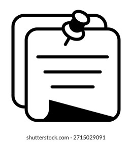 Ícone de Nota Autoadesiva - Ilustração de vetor de estilo misto