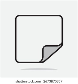 Ícone de Nota Autoadesiva em Estilo Moderno para Design de Papel de Carta e Escritório de Lembrete