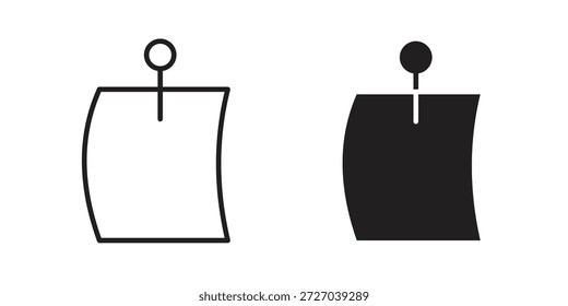 Icono de nota adhesiva sobre fondo blanco. Icono de Vector de acciones