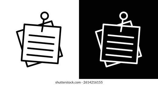 Sticky note icon outline collection for web design