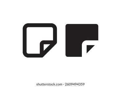 Sticky note icon in outline and solid style Vector