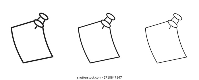 Sticky note icon with outline style, vector illustration designs