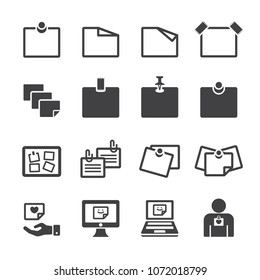Sticky note icon set