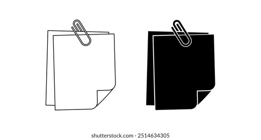 sticky note icon set isolated on white background