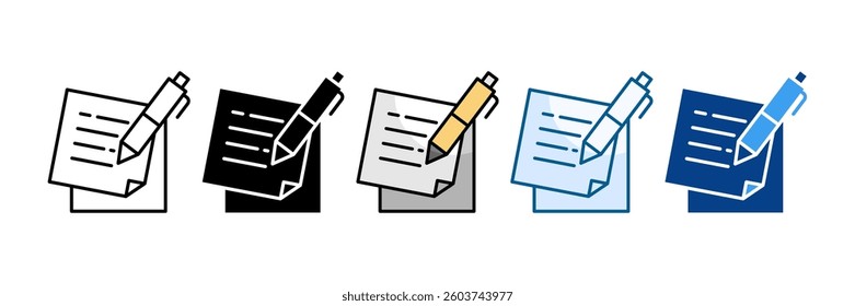 Sticky Note Icon Set Multiple Style Collection