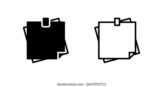 Sticky note icon set perfect for reminders and notes in office contexts