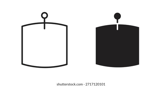 Diseños de Vector de silueta de icono de nota adhesiva. Trazos editables