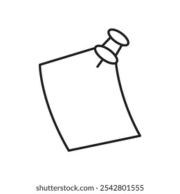 Sticky note icon simple black line style.