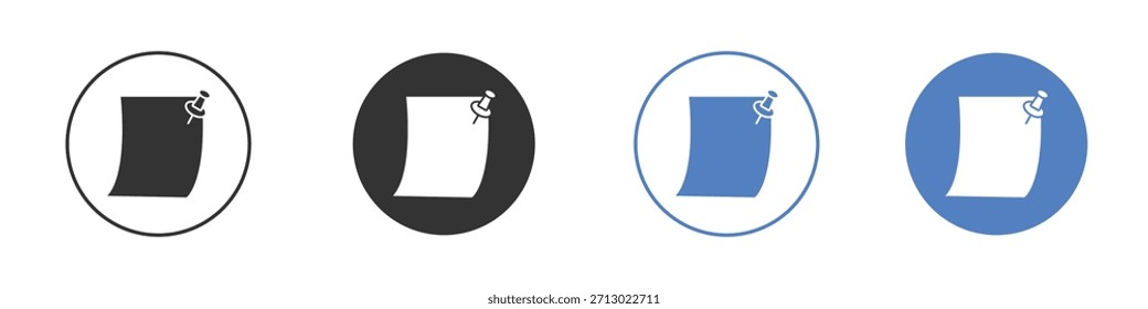 Sticky note icon simple minimalist Vector EPS