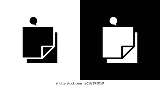 Sticky note icon in solid flat trendy design style.