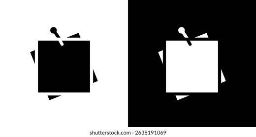 Sticky note icon in solid flat trendy design style.