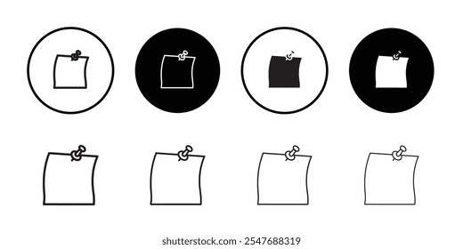 Sticky note icon Thin line flat illustration