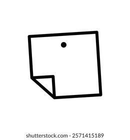 Sticky note icon Thin line vector
