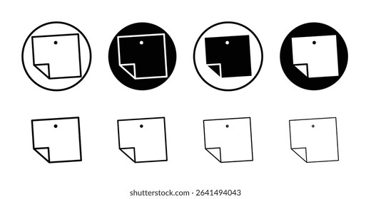 Sticky note icon Thin line illustration set vector