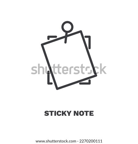 sticky note icon. Thin line sticky note, office icon from education collection. Outline vector isolated on white background. Editable sticky note symbol can be used web and mobile