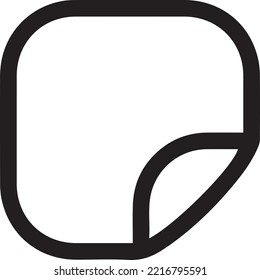 Icono de nota pegajosa en el estilo de contorno delgado. Recordatorio programando material de oficina de trabajo en equipo de mensajes
