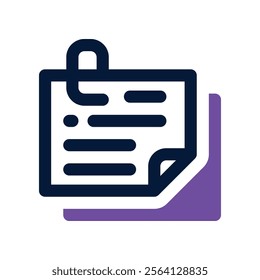 sticky note icon. vector dual tone icon for your website, mobile, presentation, and logo design.