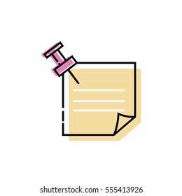 Sticky note icon, vector illustration.