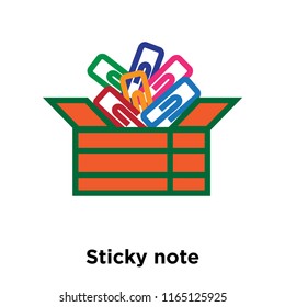 Sticky note icon vector isolated on white background, Sticky note transparent sign , colorful equipment symbols