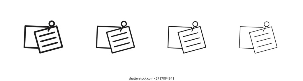 Icono de nota adhesiva. Vector de pictogramas aislados.