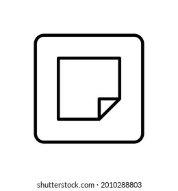 Sticky note icon vector line square style