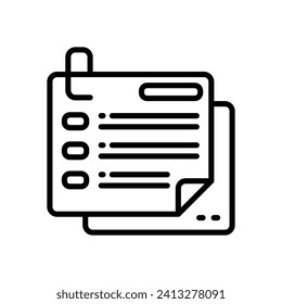 sticky note icon. vector line icon for your website, mobile, presentation, and logo design.