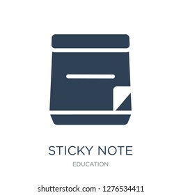 sticky note icon vector on white background, sticky note trendy filled icons from Education collection, sticky note vector illustration