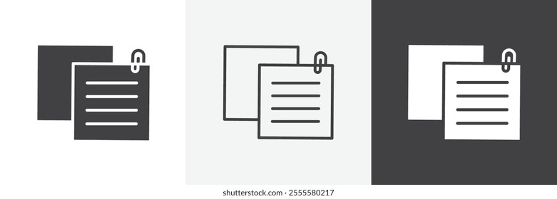 Sticky note icon vector set for ui designs