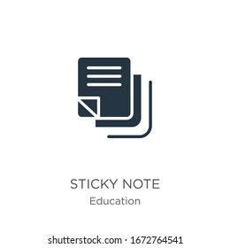 Sticky note icon vector. Trendy flat sticky note icon from education collection isolated on white background. Vector illustration can be used for web and mobile graphic design, logo, eps10