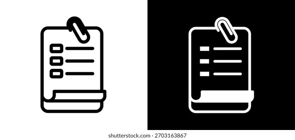 Sticky Note Icon blanco negro Ilustración vectorial