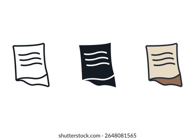 sticky note icons isolated on White Background. Flat style design