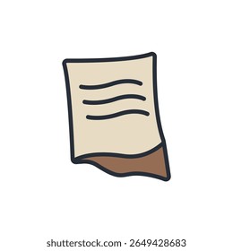 Iconos pegajosos de la nota aislados en el fondo blanco. Diseño de estilo plano