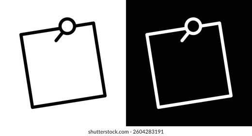 Sticky note icons vectors set in stroke line style.