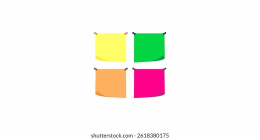 ilustração de nota adesiva com várias cores