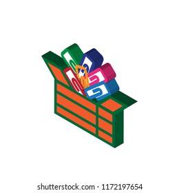 Sticky note isometric left top view 3D icon