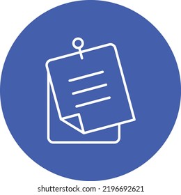 Imagen vectorial de icono de círculo de línea Sticky Note. También se puede usar para aplicaciones web, aplicaciones móviles y medios impresos.