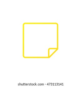 Sticky note line icon, outline vector logo illustration, linear pictogram isolated on white