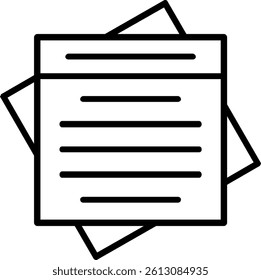 Sticky Note Line Vector Icon Design
