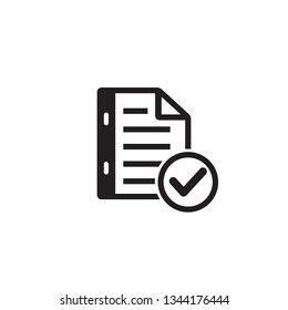 sticky note, memo with checklist icon vector