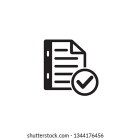 sticky note, memo with checklist icon vector
