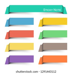 Sticky note . Multicolor and floating paper design . Vector .