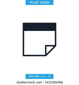 Sticky Note, Notepad Icon Vector Logo Design Template