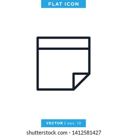 Sticky Note, Notepad Icon Vector Logo Design Template