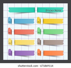 Sticky note on paper . it look like float from ground .