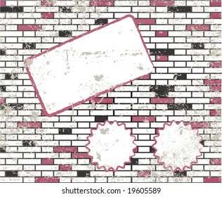 Sticky note on t dirty brick wall design