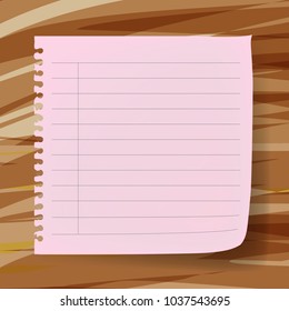 sticky note on wood broad vector eps10