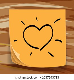 sticky note on wood broad vector eps10