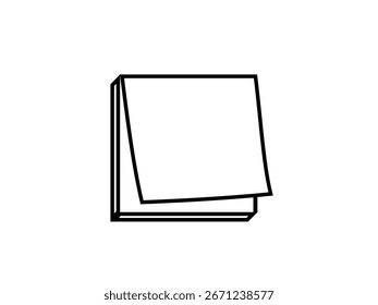 Sticky note outline icon isolated on white background.