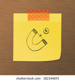 Sticky note paper with doodles