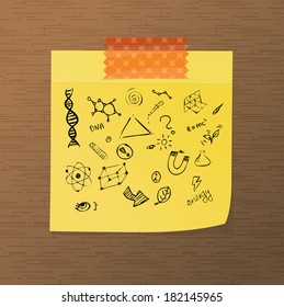 Sticky note paper with doodles